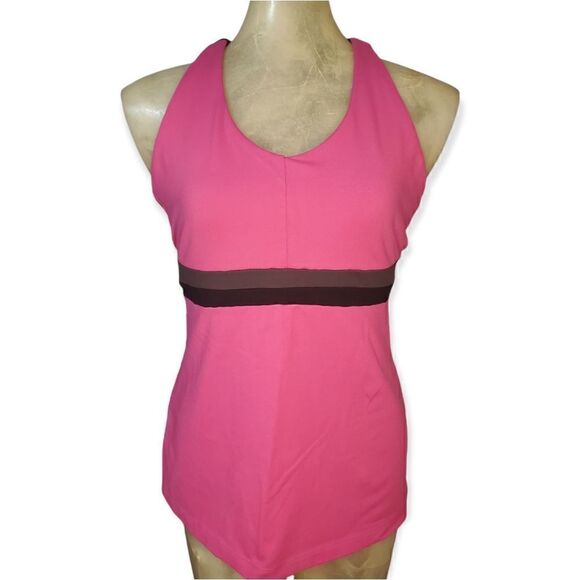 Lucy Powermax Fuchsia / Gray Mesh Racerback Workout Tank Top Size Large - Picture 1 of 10